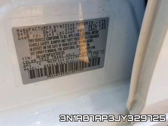 3N1AB7AP3JY329725 фото 2
