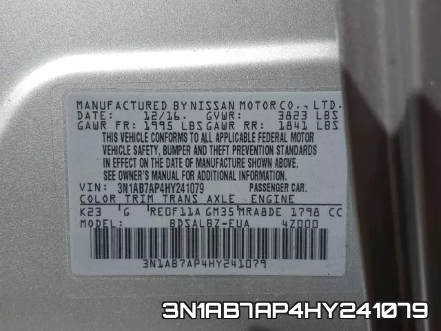 3N1AB7AP4HY241079 фото 2