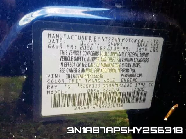 3N1AB7AP5HY256318 фото 10
