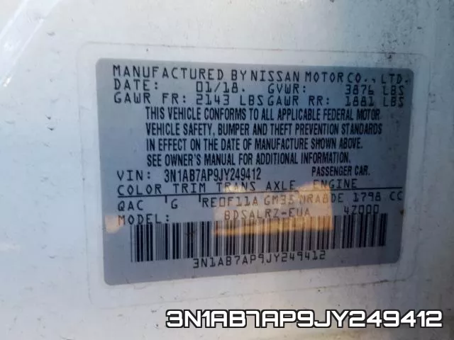 3N1AB7AP9JY249412 фото 2
