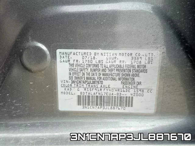 3N1CN7AP3JL887670 фото 2