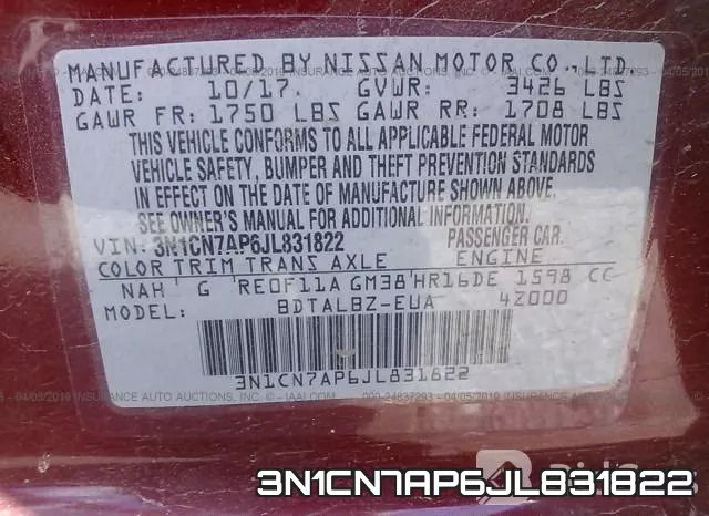 3N1CN7AP6JL831822 фото 10