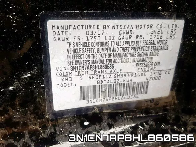 3N1CN7AP8HL860586 фото 2