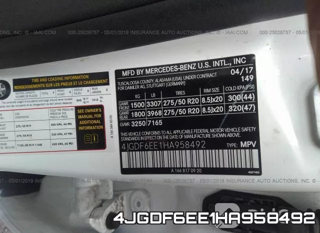 4JGDF6EE1HA958492 фото 10