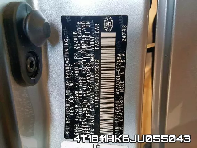4T1B11HK6JU055043 фото 2