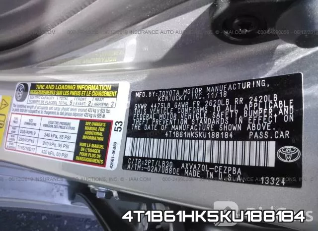 4T1B61HK5KU188184 фото 10