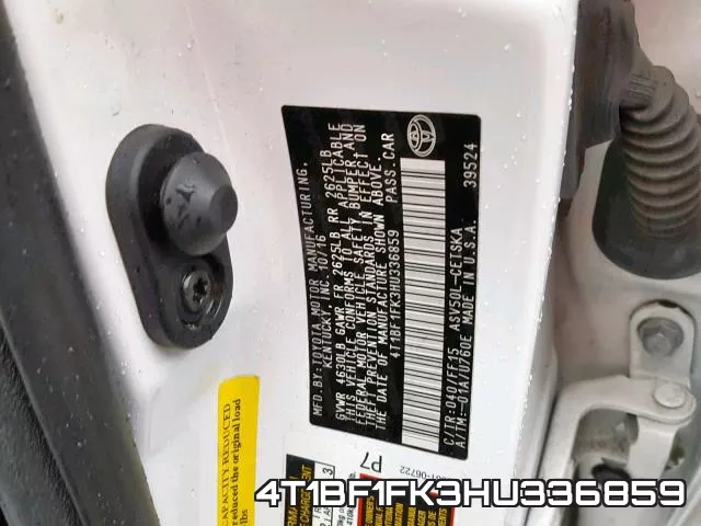 4T1BF1FK3HU336859 фото 2