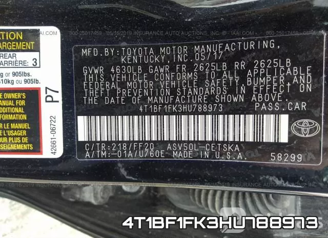 4T1BF1FK3HU788973 фото 10