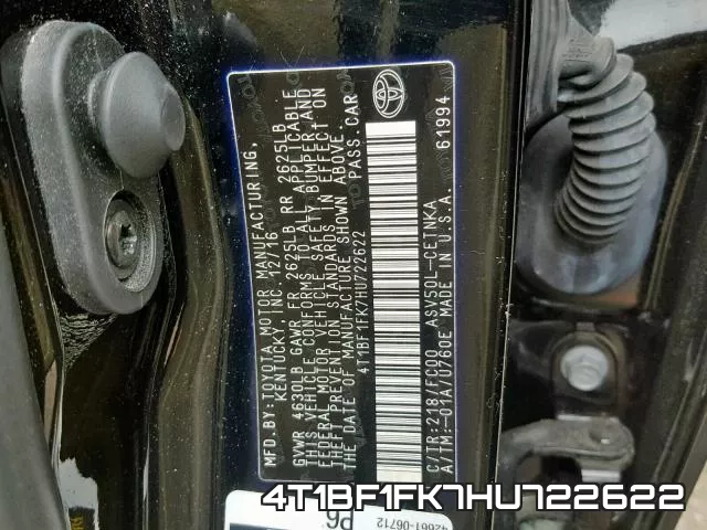 4T1BF1FK7HU722622 фото 2