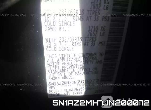 5N1AZ2MH7JN200072 фото 10
