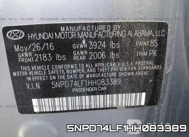 5NPD74LF1HH083389 фото 10