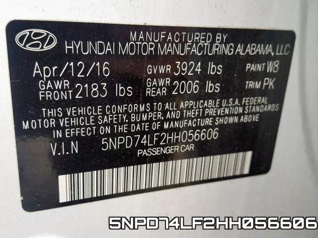 5NPD74LF2HH056606 фото 2