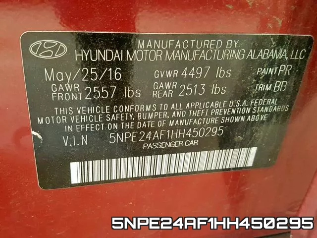 5NPE24AF1HH450295 фото 2