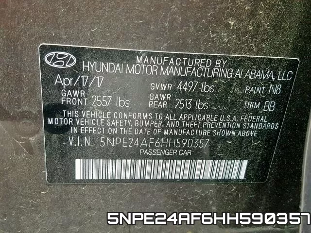 5NPE24AF6HH590357 фото 2