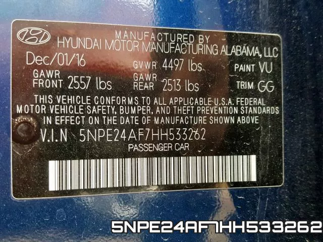 5NPE24AF7HH533262 фото 2