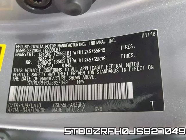 5TDDZRFH0JS827049 фото 2