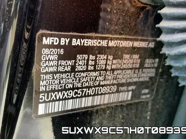 5UXWX9C57H0T08939 фото 2