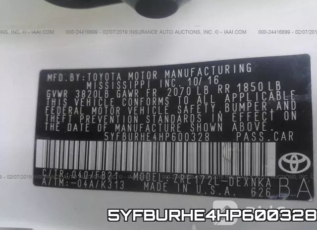 5YFBURHE4HP600328 фото 10