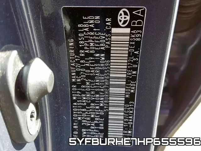 5YFBURHE7HP655596 фото 2