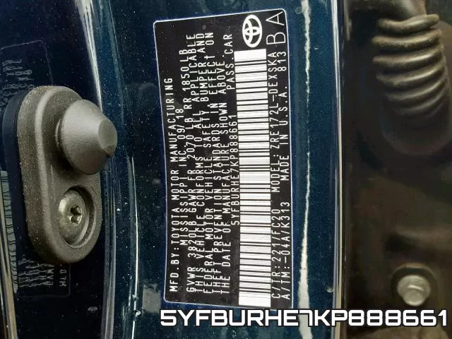 5YFBURHE7KP888661 фото 2