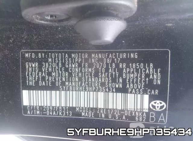 5YFBURHE9HP735434 фото 10