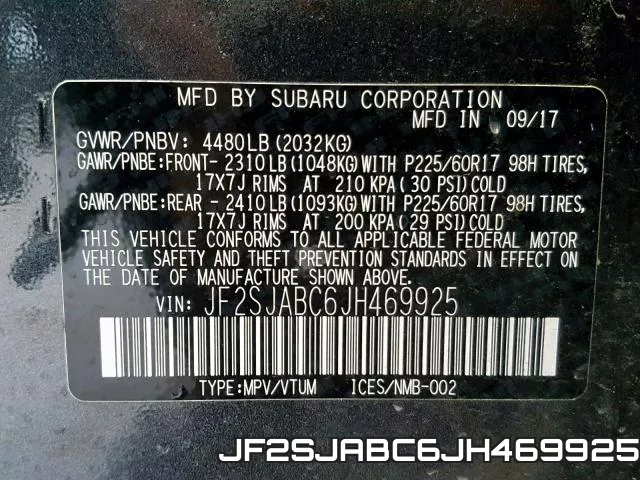 JF2SJABC6JH469925 фото 2