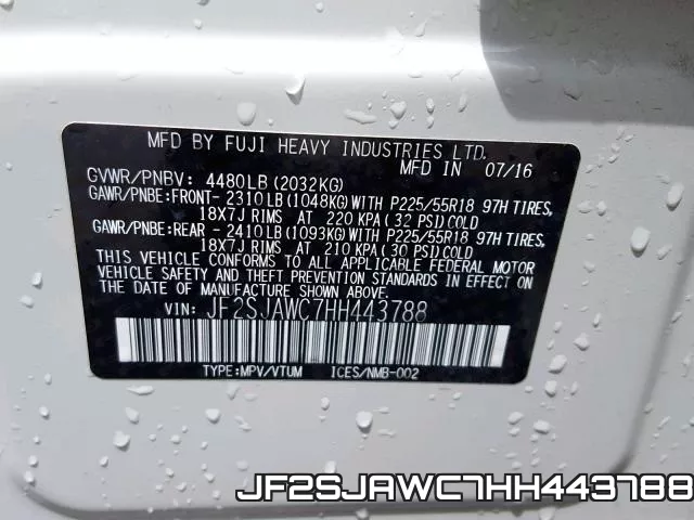 JF2SJAWC7HH443788 фото 2