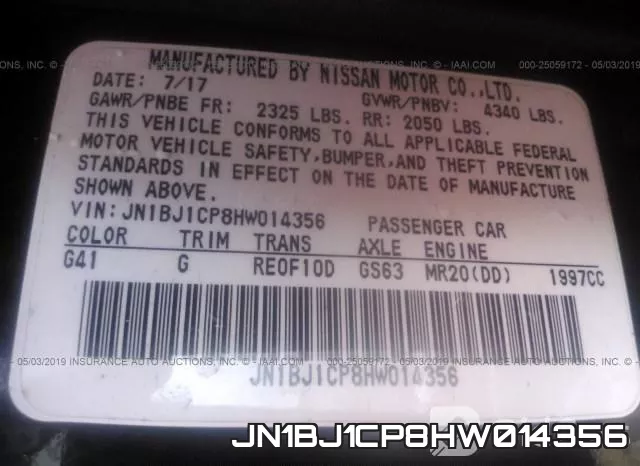 JN1BJ1CP8HW014356 фото 10