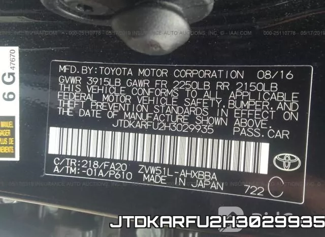 JTDKARFU2H3029935 фото 10