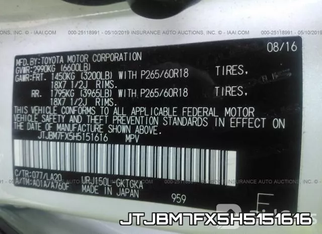 JTJBM7FX5H5151616 фото 10