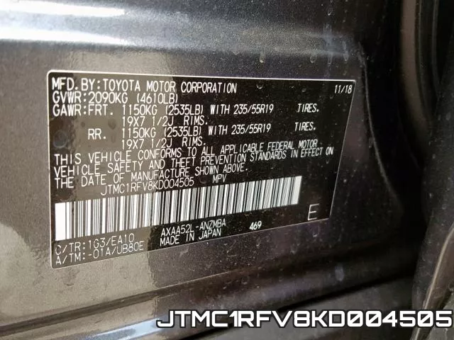 JTMC1RFV8KD004505 фото 2