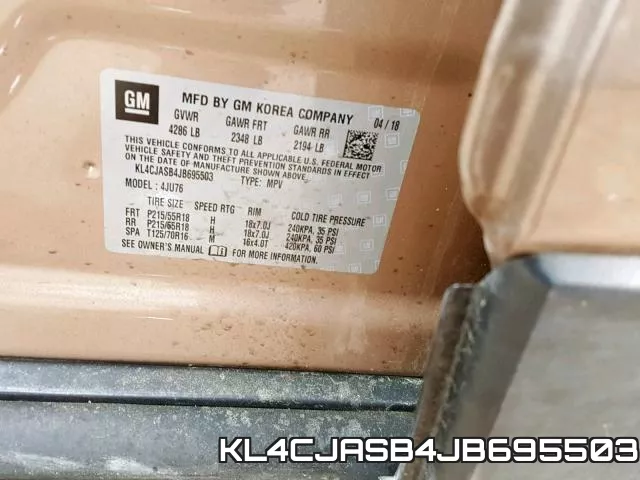 KL4CJASB4JB695503 фото 2