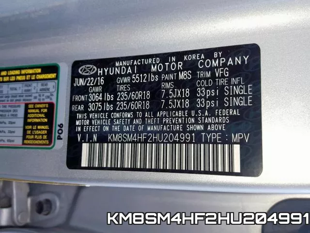 KM8SM4HF2HU204991 фото 2