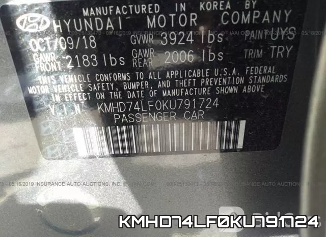 KMHD74LF0KU791724 фото 10