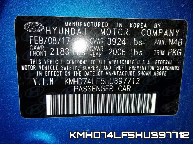 KMHD74LF5HU397712 фото 2