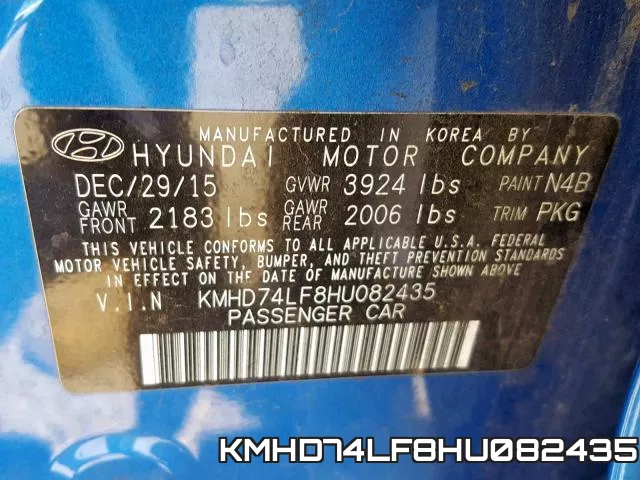 KMHD74LF8HU082435 фото 2
