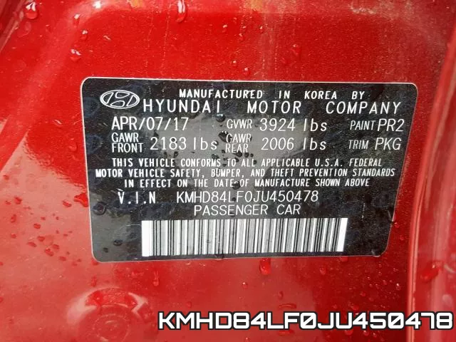 KMHD84LF0JU450478 фото 2