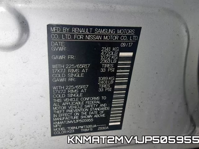 KNMAT2MV1JP505955 фото 2