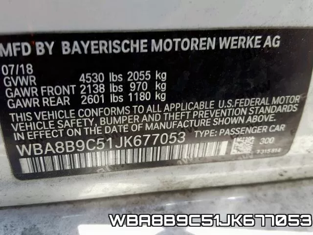 WBA8B9C51JK677053 фото 2