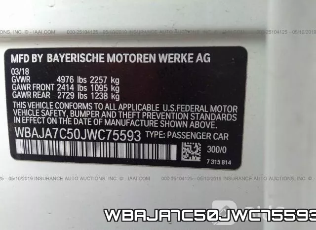 WBAJA7C50JWC75593 фото 10