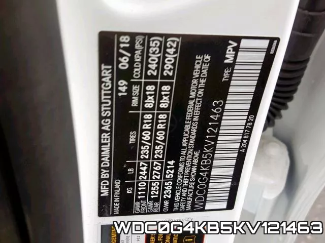 WDC0G4KB5KV121463 фото 2