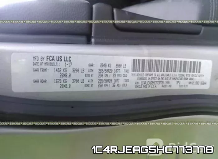 1C4RJEAG5HC773778 фото 10