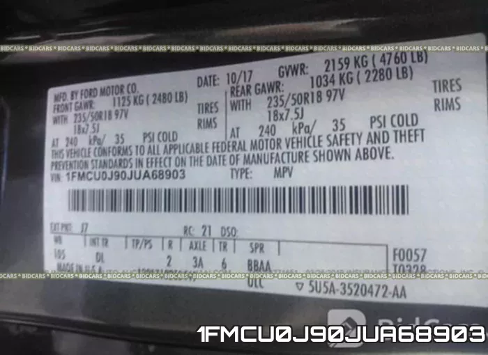 1FMCU0J90JUA68903 фото 10