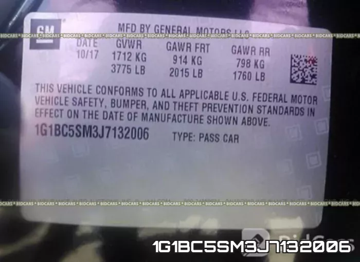 1G1BC5SM3J7132006 фото 10