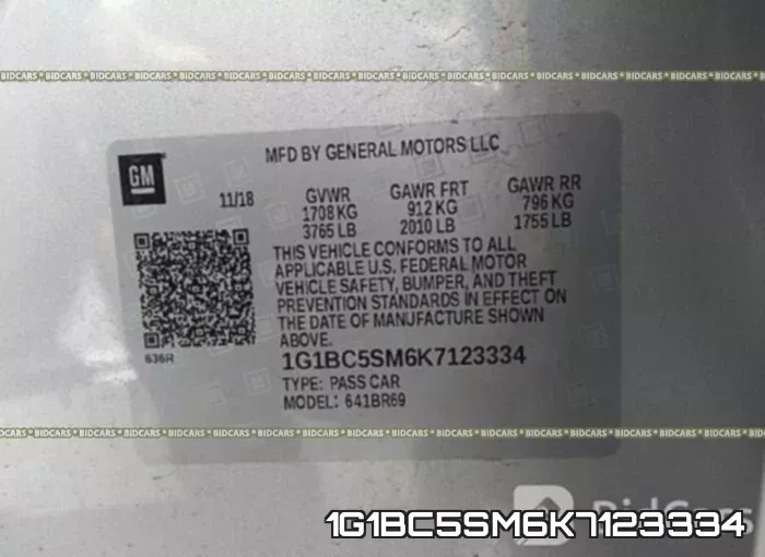 1G1BC5SM6K7123334 фото 10