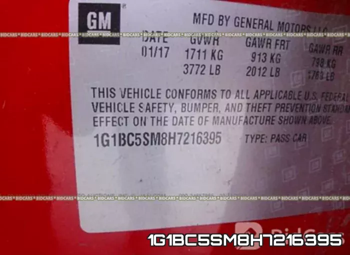 1G1BC5SM8H7216395 фото 9