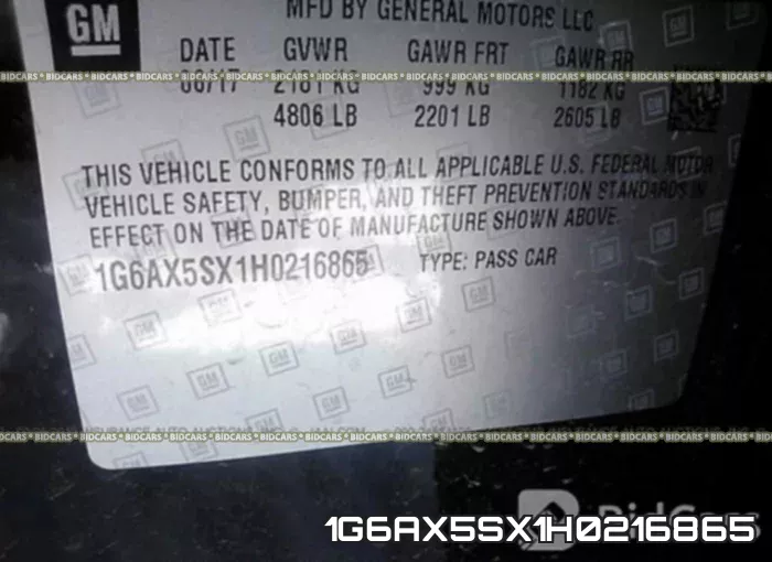 1G6AX5SX1H0216865 фото 10