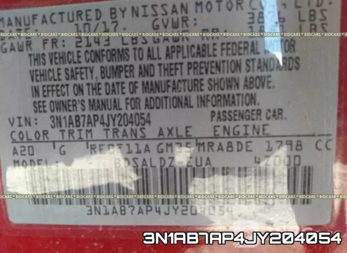 3N1AB7AP4JY204054 фото 10