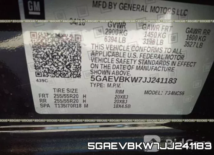 5GAEVBKW7JJ241183 фото 10