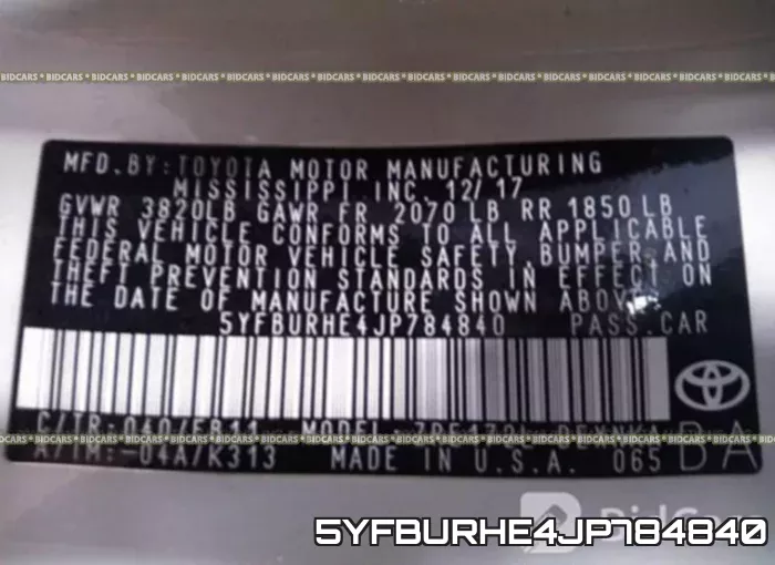 5YFBURHE4JP784840 фото 10